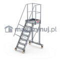 Aluminiowy podest roboczy jezdny (wys. 172 cm, 7 stopni, 4 koła)