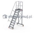 Aluminiowy podest roboczy jezdny (wys. 221 cm, 9 stopni, 4 koła)