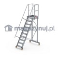 Aluminiowy podest roboczy jezdny (wys. 245 cm, 10 stopni, 4 koła)