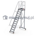 Aluminiowy podest roboczy jezdny (wys. 294 cm, 12 stopni, 4 koła)