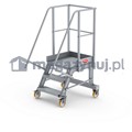 Aluminiowy podest roboczy jezdny (wys. 74 cm, 3 stopnie, 4 koła)