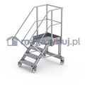 Aluminiowy podest roboczy jezdny (wys. 98 cm, 4 stopnie, 4 koła)