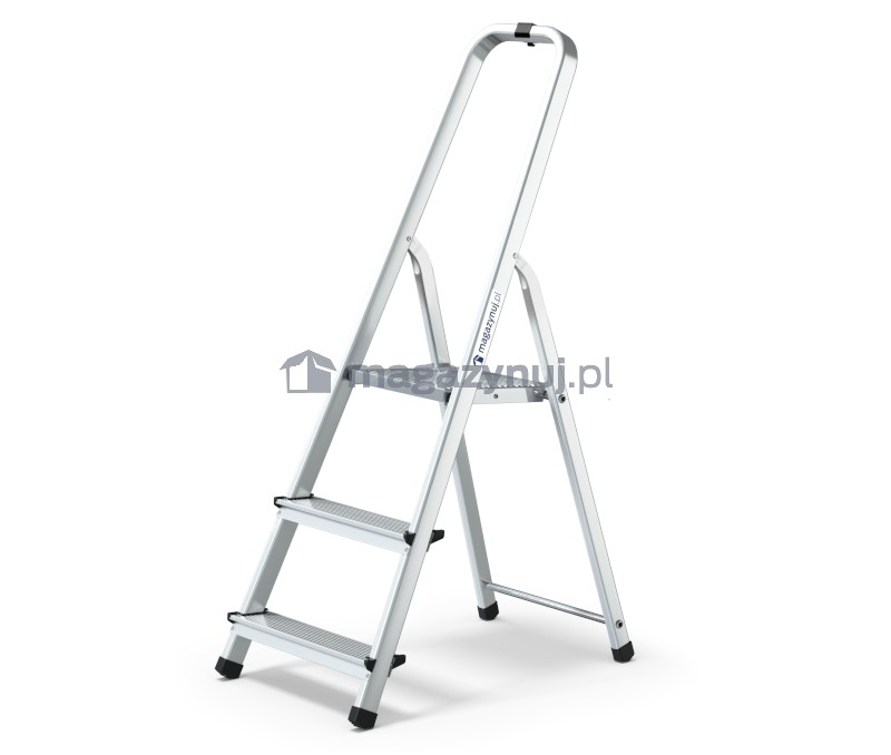 Drabina aluminiowa 3 stopnie, wytrzymałość 150 kg - PRO