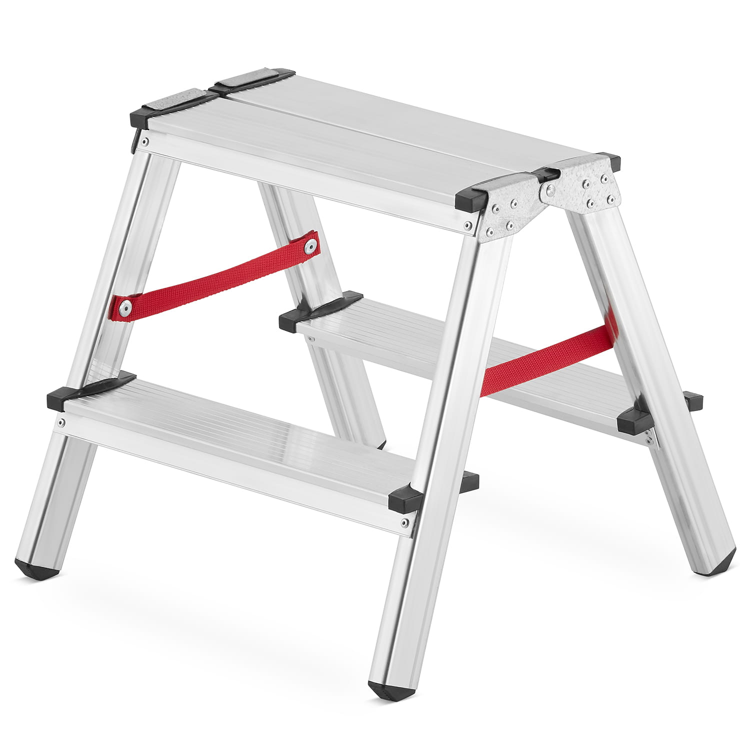 Drabina aluminiowa, dwustronna, 2 stopnie wytrzymałość: 125 kg