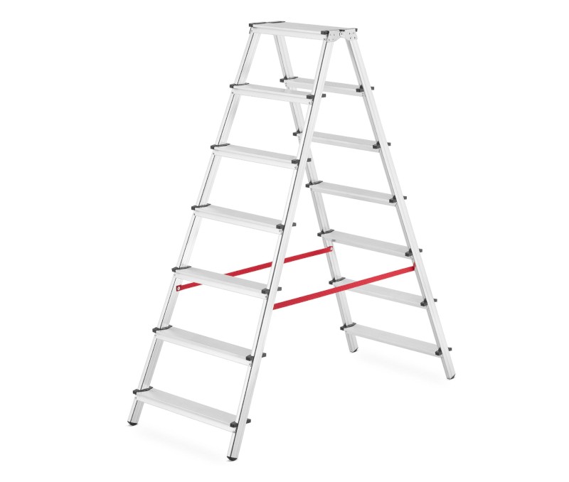Drabina aluminiowa, dwustronna, 7 stopni wytrzymałość: 125 kg