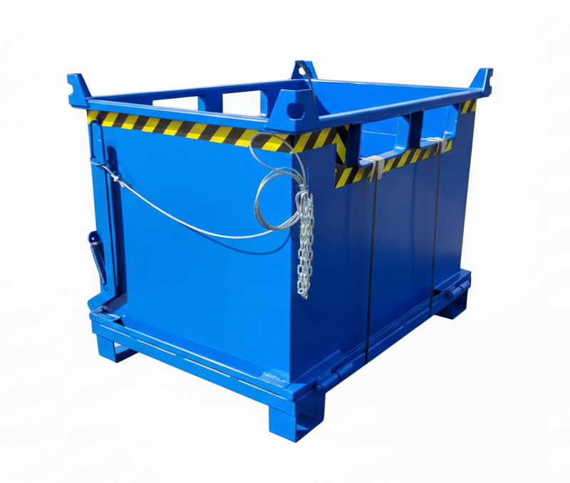 Koleba samowyładowcza z otwieranym dnem 750 l, wym. 1344 x 940 x 1034 mm