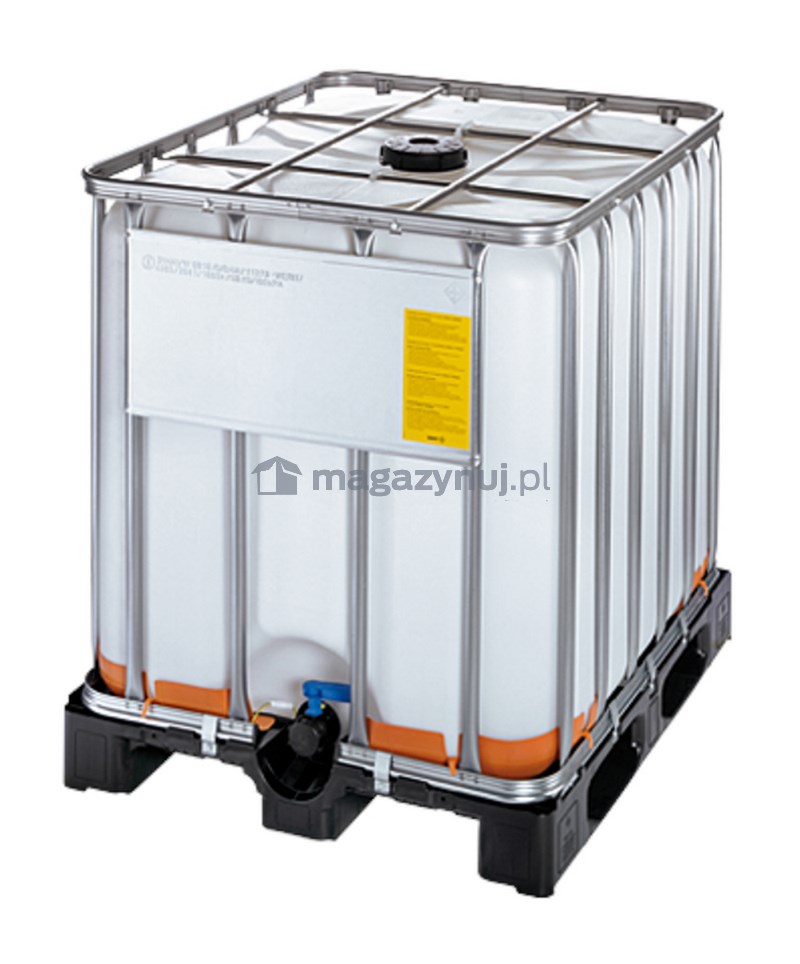 Kontener IBC 1000 l UN EX 150/50 na palecie z tworzywa sztucznego do alkoholu (wym. 1200 x 1000 x 1163 mm)