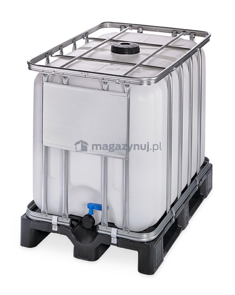 Kontener IBC 600 l ST/150/50 na palecie z tworzywa sztucznego (wym. 1200 x 800 x 1013 mm)