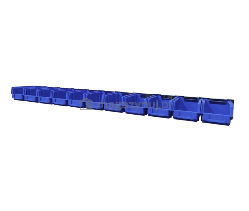 Listwa do zawieszania pojemników warsztatowych 11 szt. o wym. 149x89x69 mm (wym. listwy 1000x75 mm)