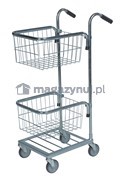 Mały wózek z dwoma koszykami. Wym. 660x385x1090 mm