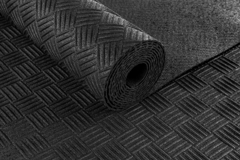 Mata gumowa ryflowana REKOCHECKER rolka, wym. 1,2  x 10 m - grubość 3 mm
