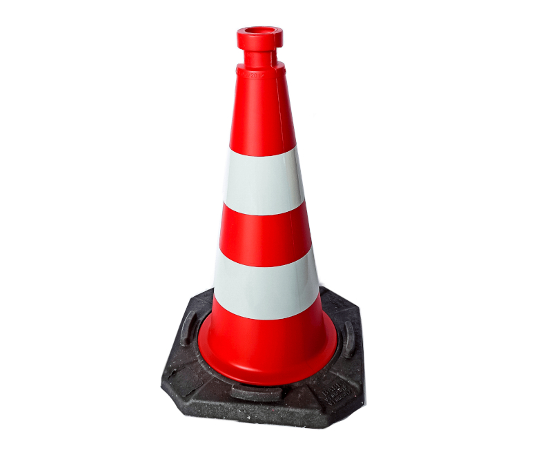 Pachołek drogowy ostrzegawczy z taśmą I gen. U-23 50cm, waga 2,8 kg