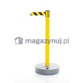 Pachołek/słupek plastikowy Outdoor z rozwijaną taśmą odgradzającą, ostrzegawczą.