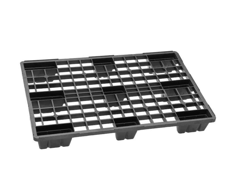 Paleta plastikowa Fidus UltraLight 1200 x 800 mm na stopach z krawędziami, ażurowa