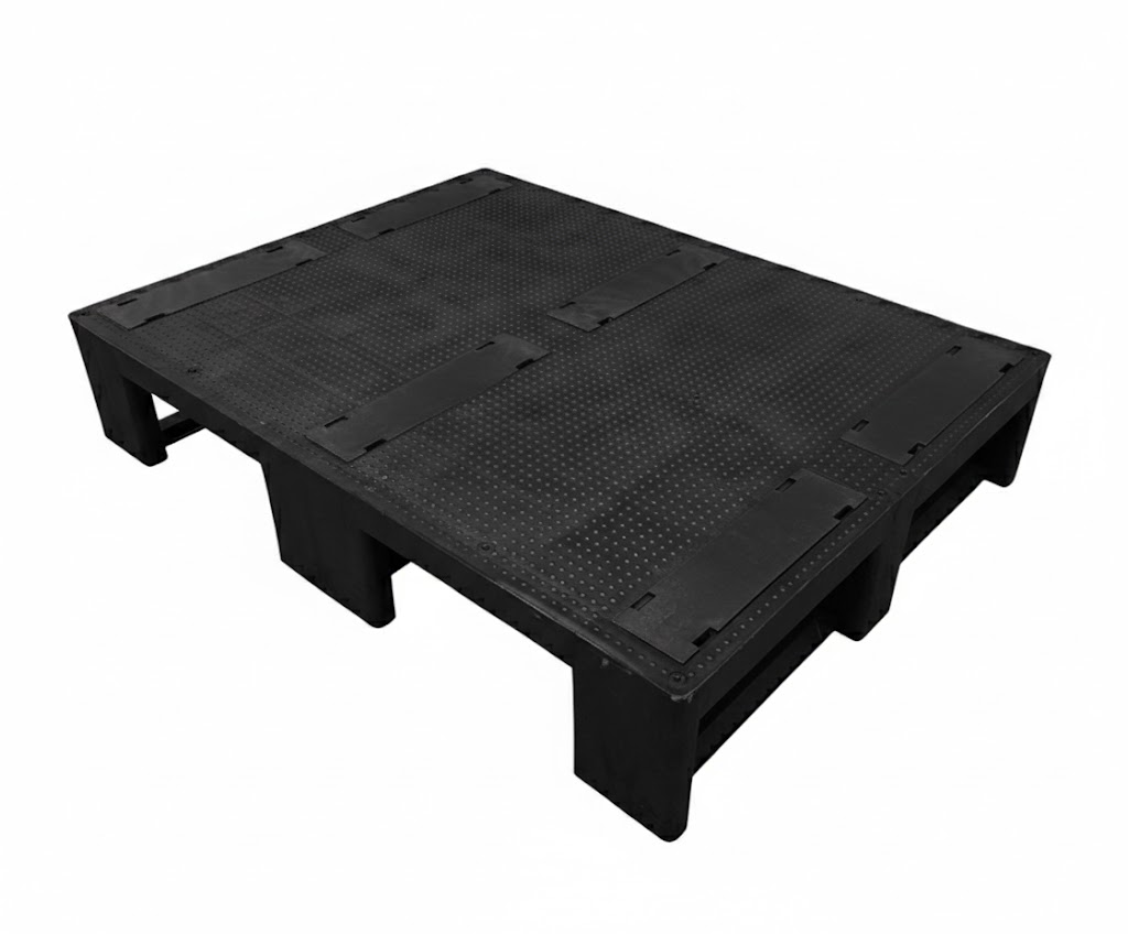 Paleta plastikowa na płozach z powierzchnią antypoślizgową 800 x 600 (nośność: 1700 kg)