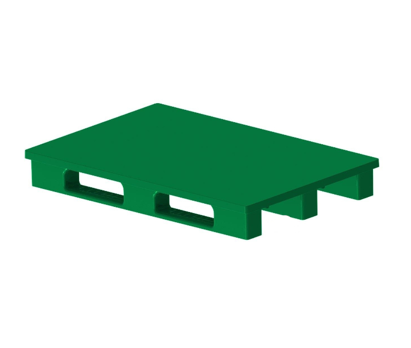 Paleta plastikowa zielona na płozach 120x80 atestowana PLPP -1208-GR-BR-1600