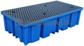 Paleta (wanna) wychwytowa z kratownicą o pojemności 1150 l, MEGA, 2 x IBC/KTC, wym. 2340 x 1225 x 610 mm, niebieska