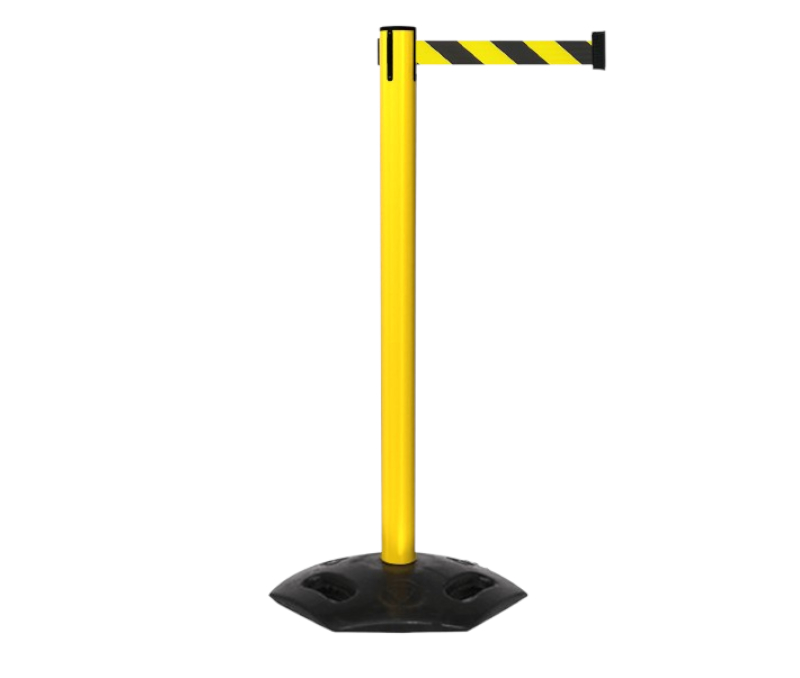 Plastikowy słupek przemysłowy z taśmą żółto-czarną V-FLOW WorkSafe 3.6 m
