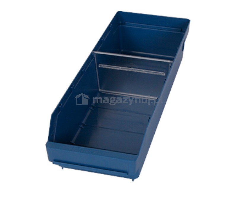 Pojemnik plastikowy warsztatowy z przekładkami. Wym: 500x180x110mm