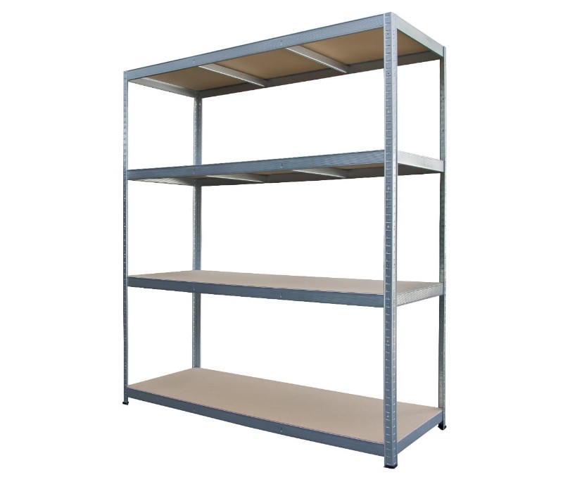 Regał magazynowy, 4 półki, wciskany wym. 180 x 60 x 160 cm, nośność 250 kg na półkę, ocynk