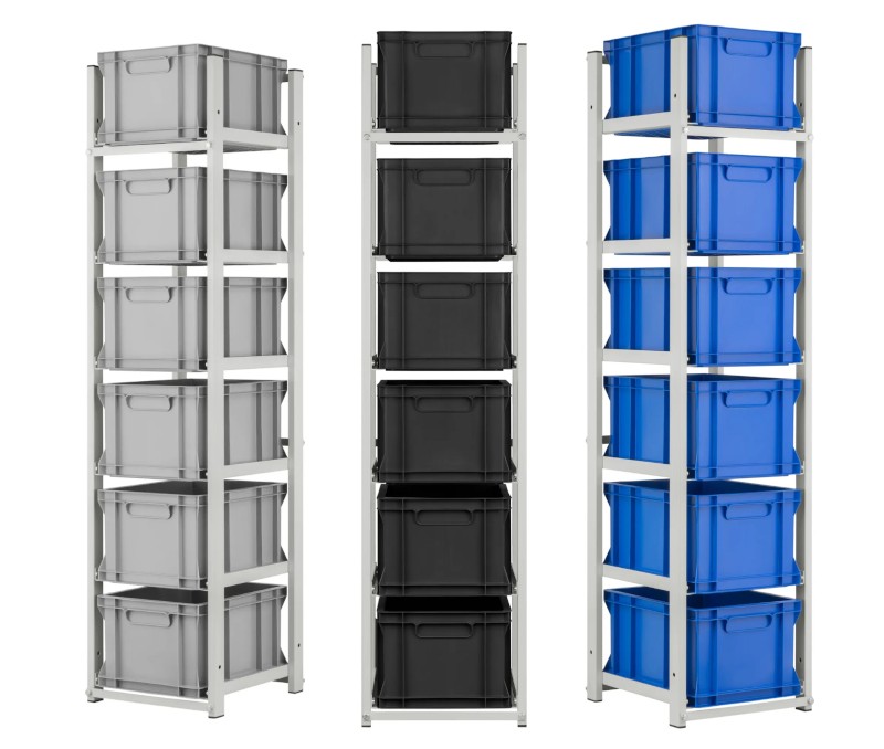 Regał z pojemnikami o wym. 400 x 300 x 170 mm