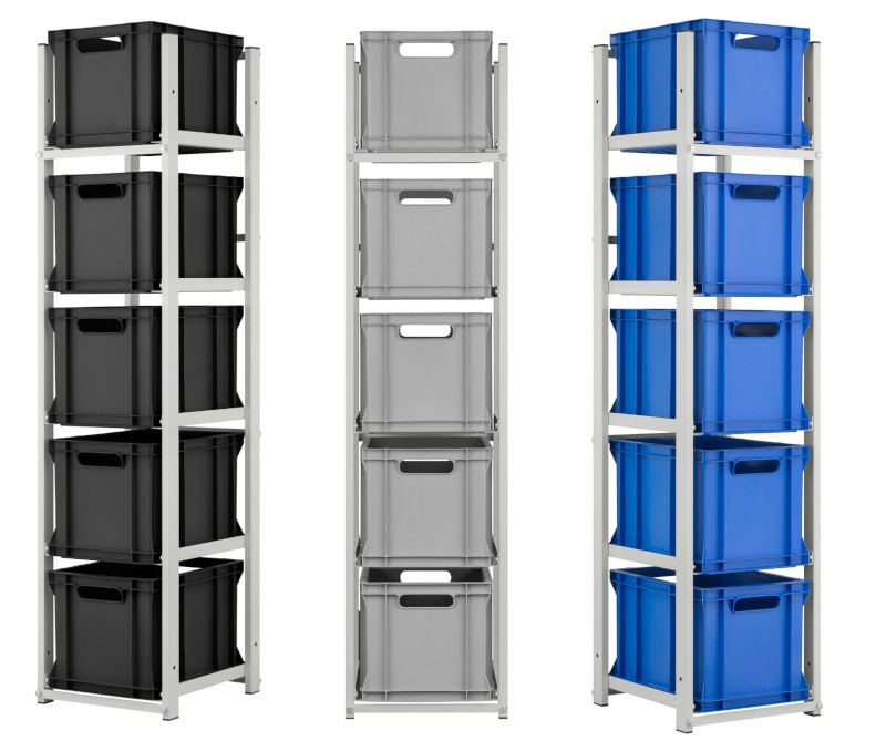Regał z pojemnikami o wym. 400 x 300 x 270 mm