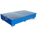 Stalowa wanna ociekowa z kratownicą na 2 kontenery IBC, wym. 1300 x 2300 x 430 mm