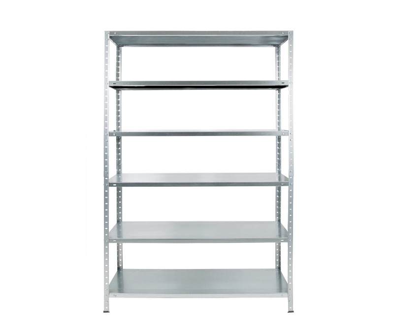 Stalowy regał magazynowy, 6 półek, wym. 100 x 50 x 200 cm, nośność 100 kg na półkę, ocynk