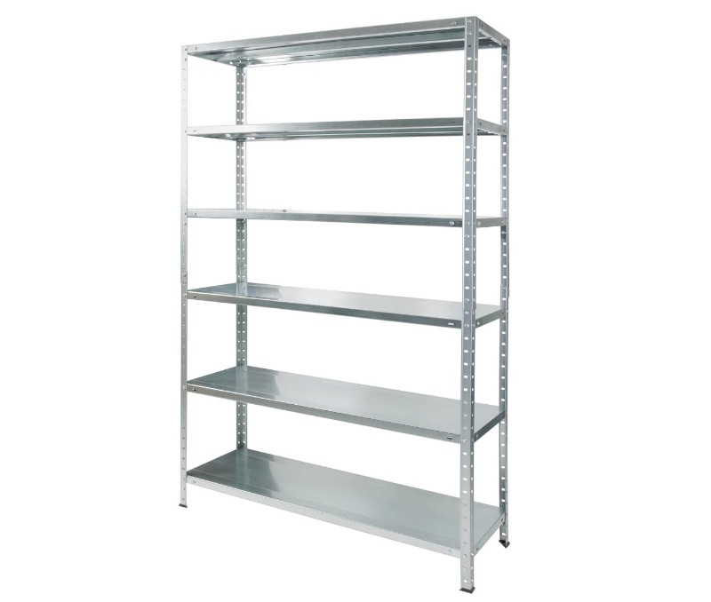 Stalowy regał magazynowy, 6 półek, wym. 100 x 50 x 200 cm, nośność 80 kg na półkę, ocynk