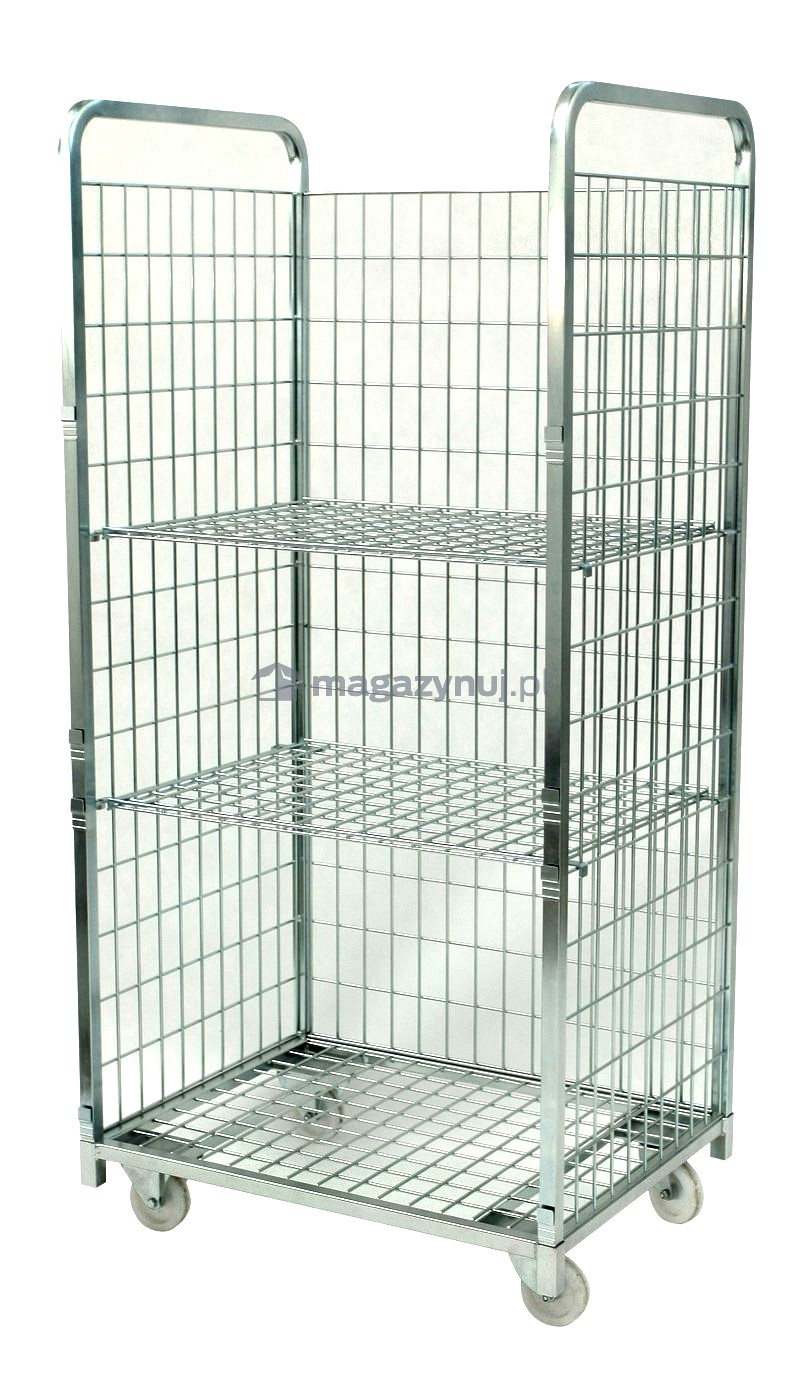 Uniwersalny siatkowy wózek magazynowy WMU z półkami (wym. 1700x800x600 mm)