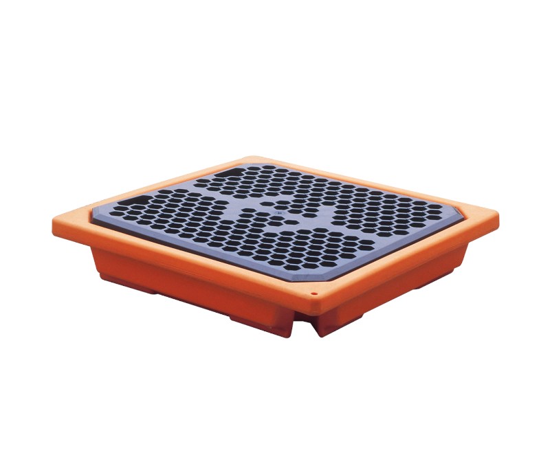 Wanna wychwytowa z kratownicą pod 1 beczkę, pojemność 55 l wym. 770 x 770 x 170 mm