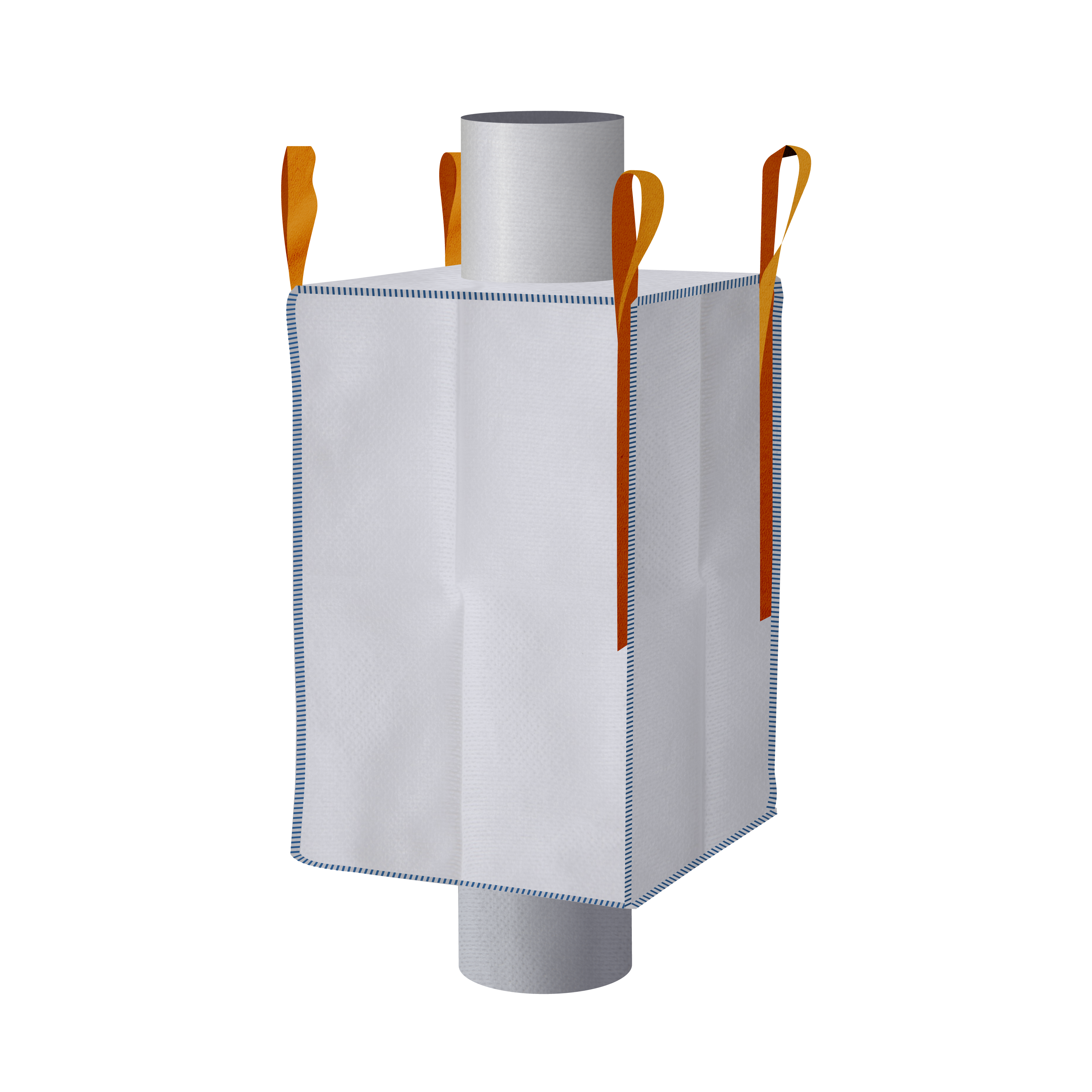 Worek BIG BAG 4 uchwyty, tkanina niepowlekana, Owerlok, leje (wym. 900 x 900 x 1200 mm)