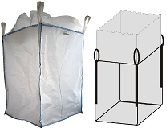 Worek powlekany wielkogabarytowy BIG BAG 15. 4 uchwyty, wym. 700x1100x1200mm - 20 szt.
