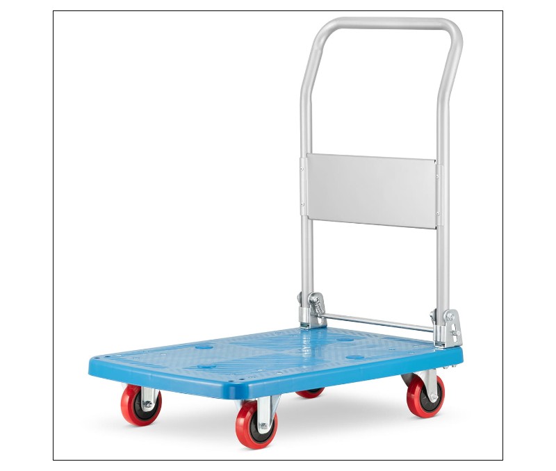 Wózek magazynowy transportowy platformowy składany, 150 kg - wym. 720 x 480 mm