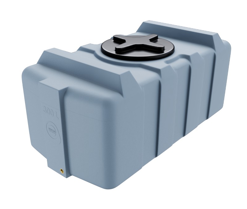 Zbiornik plastikowy 300 l SG, kolor szary, wym. 120 x 60 x 51 cm