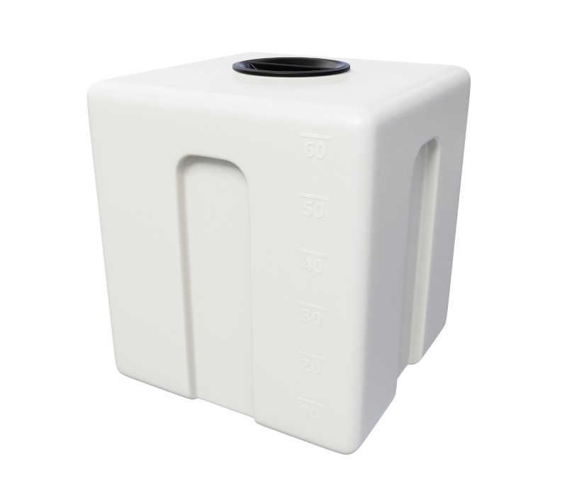 Zbiornik plastikowy 60 l K NEW biały, do transportu (wym. 40 x 40 x 44 cm) - szczelny
