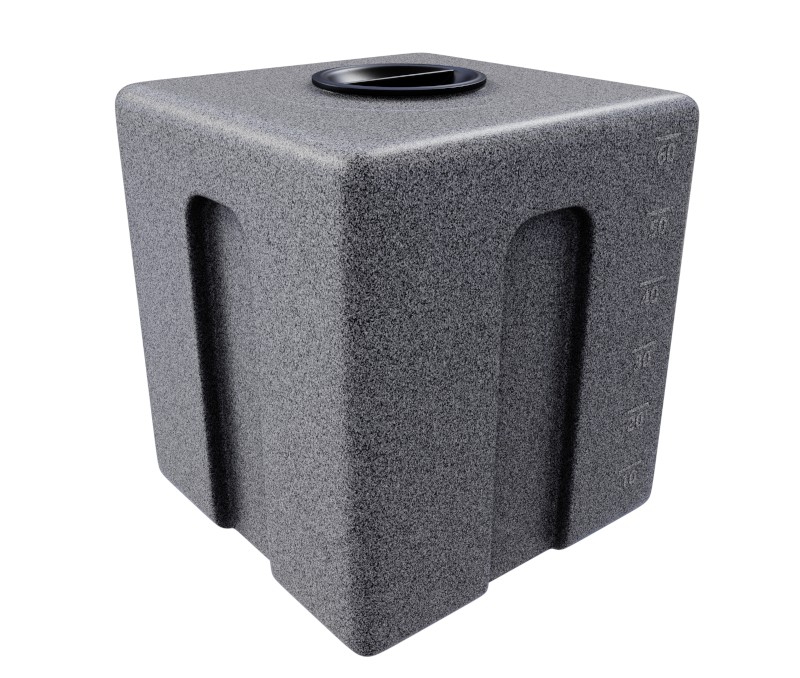 Zbiornik plastikowy 60 l K NEW marmurkowy, do transportu (wym. 40 x 40 x 44 cm) - szczelny