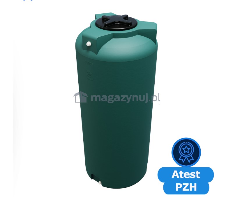 Zbiornik plastikowy, beczka 1000 l V3 zielony średnica: 81 cm