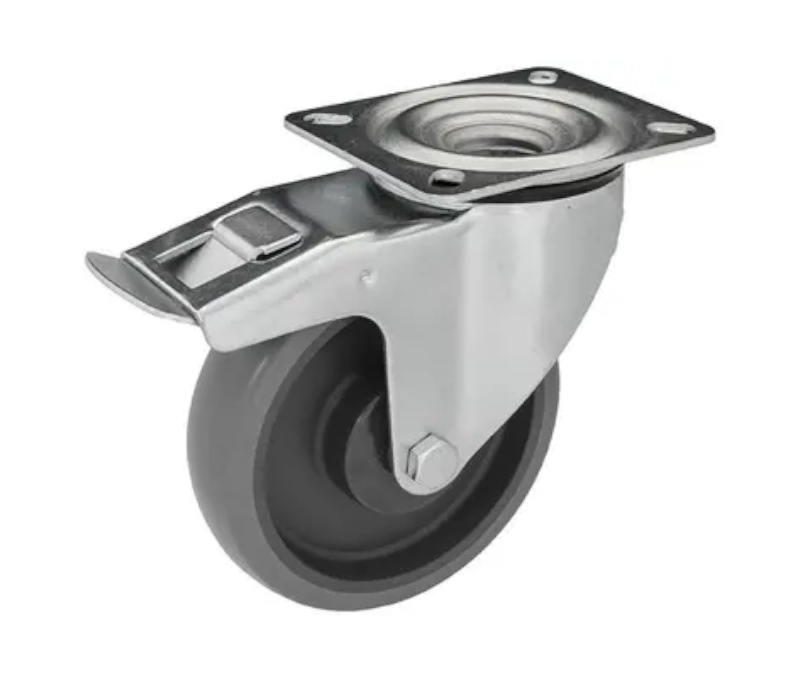 Zestaw kołowy skrętny z hamulcem KPE-WTE-160K1-HC - nośność 220 kg, łożysko kulkowe, fi 160 mm 