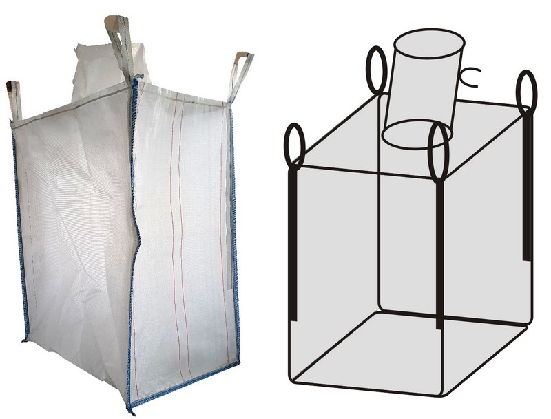 Worek powlekany BIG BAG 10. 4 uchwyty, wym. 700x1100x1200mm - 20 szt.