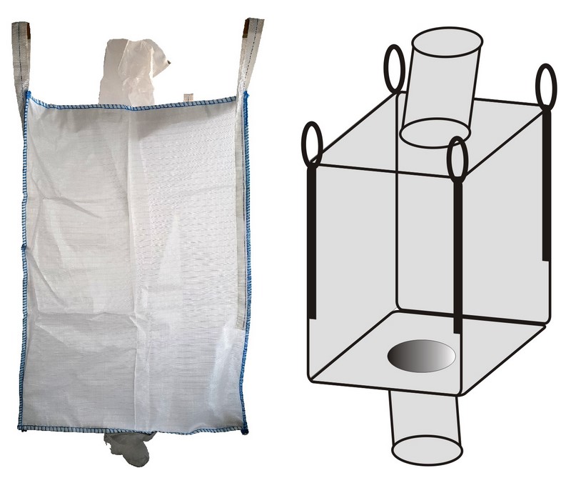 Worek powlekany wielkogabarytowy BIG BAG 15. 4 uchwyty, wym. 700x1100x1200mm - 20 szt.