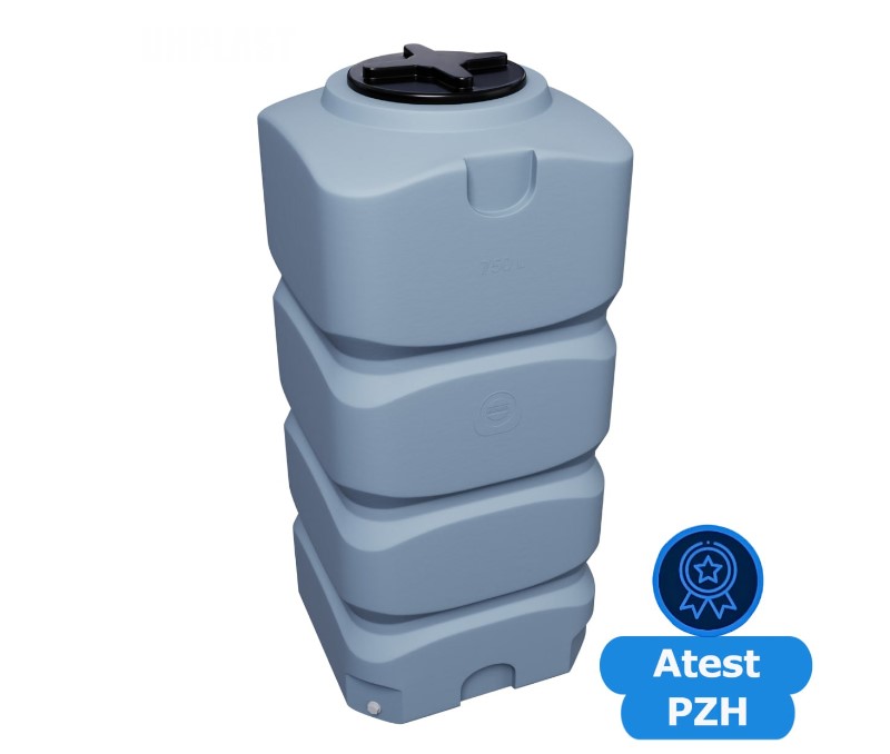 Zbiornik plastikowy, beczka 750 l biały BK (wym. 73 x 73 x 162 cm)